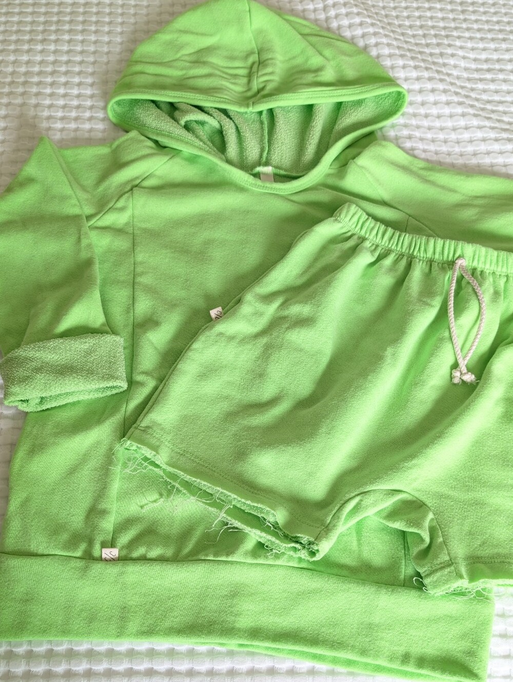 Childhoods Clothing Neon Green Beach Hoodie And Boy Shorts